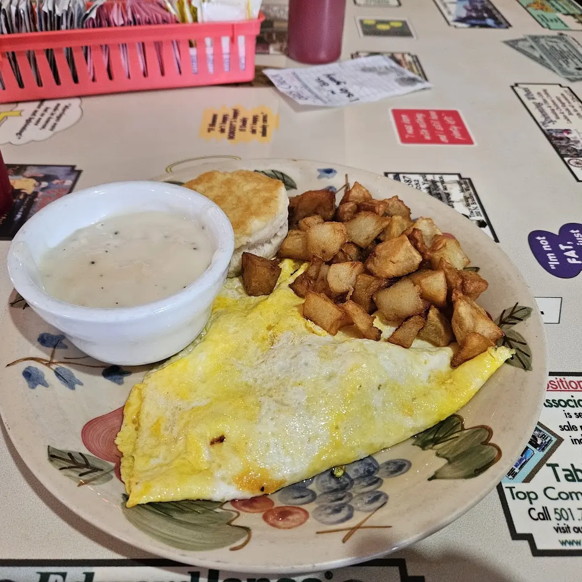 Country Ham Omelette and Hash Browns
