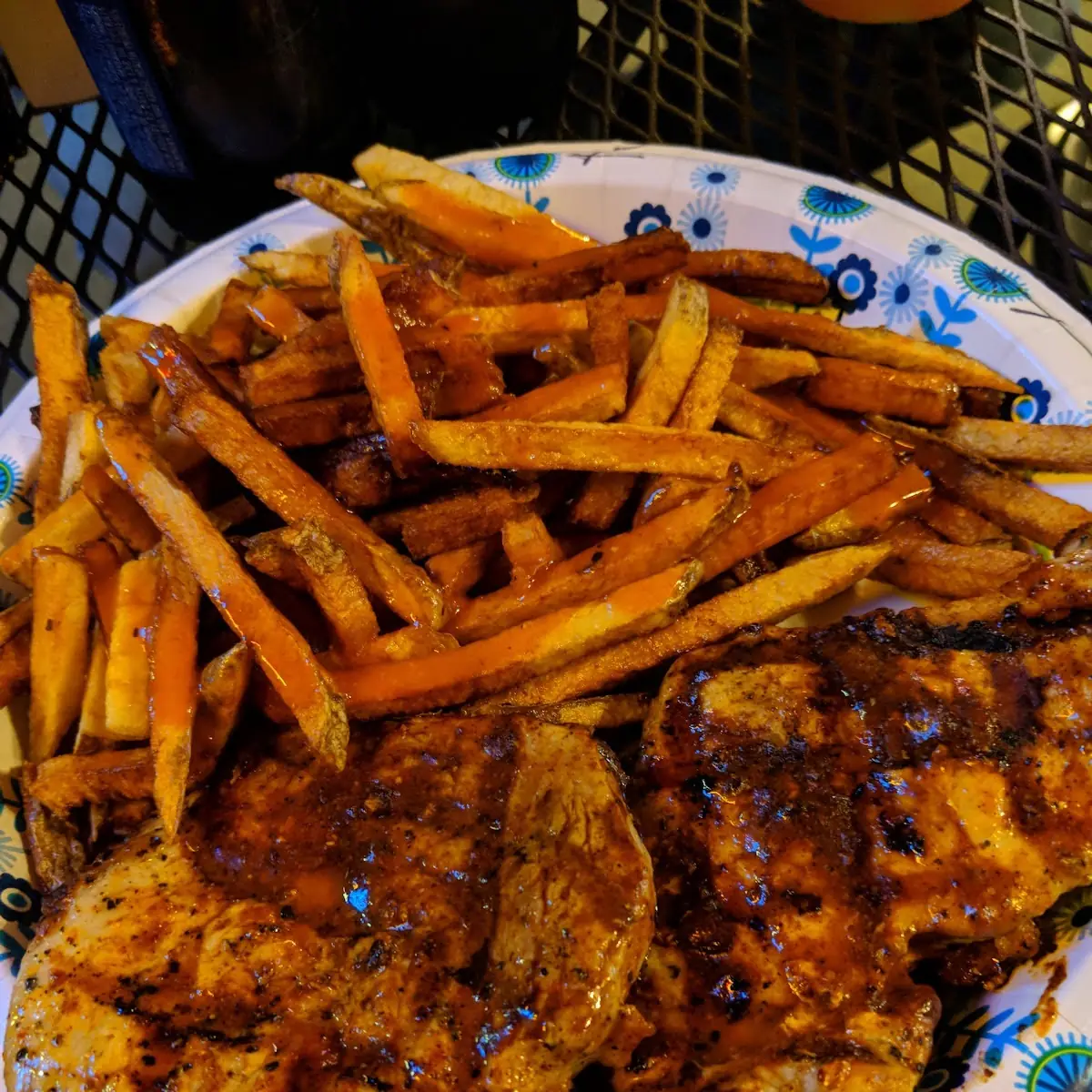 Spicy Pork Chops and Fresh Cut Fries