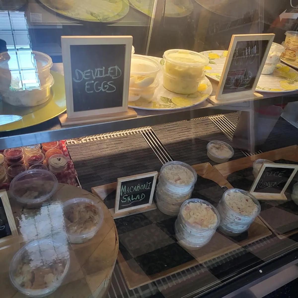 Cucumber Salad Rice Pudding Deviled Eggs Mac Salad Potato Salad