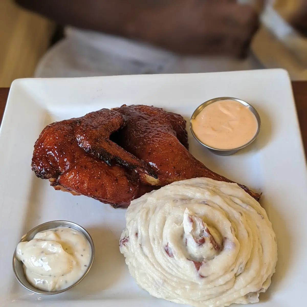 BBQ Chicken with Garlic Mashed Potatoes