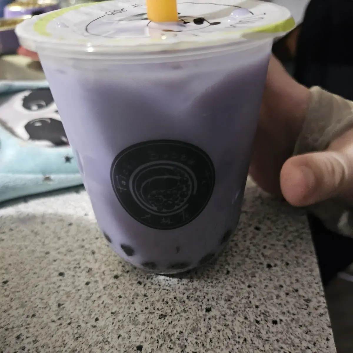 Taro Milk Tea with Tapioca Pearls