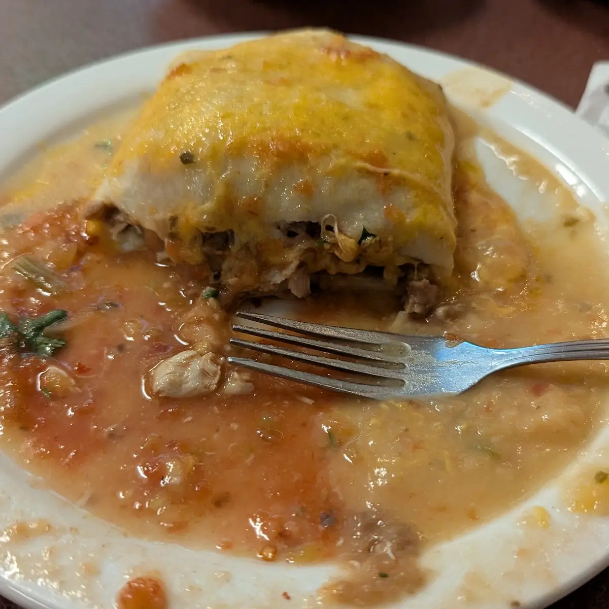 Wet Chicken and Bean Burrito