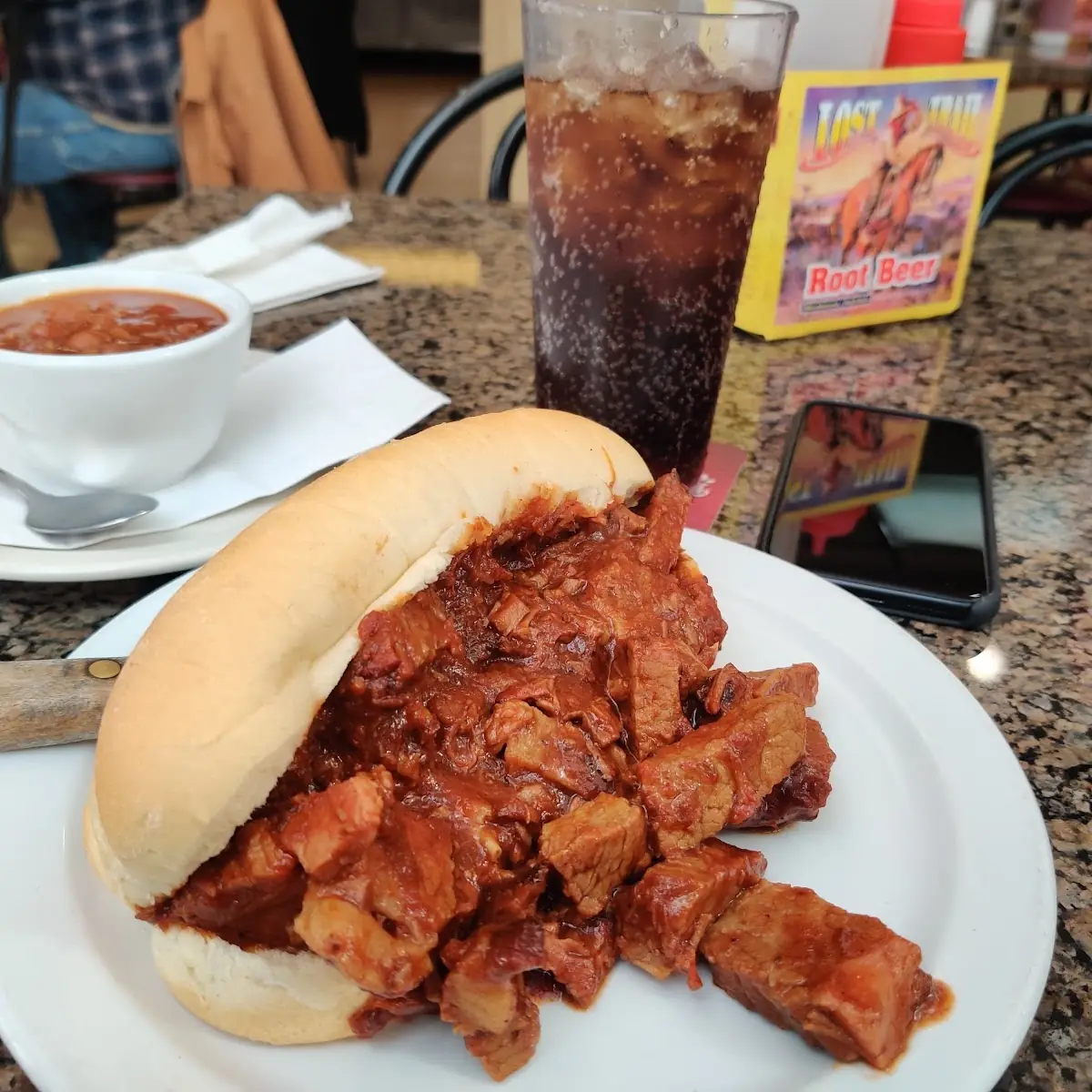 Burnt Ends Sandwich Plus Beans