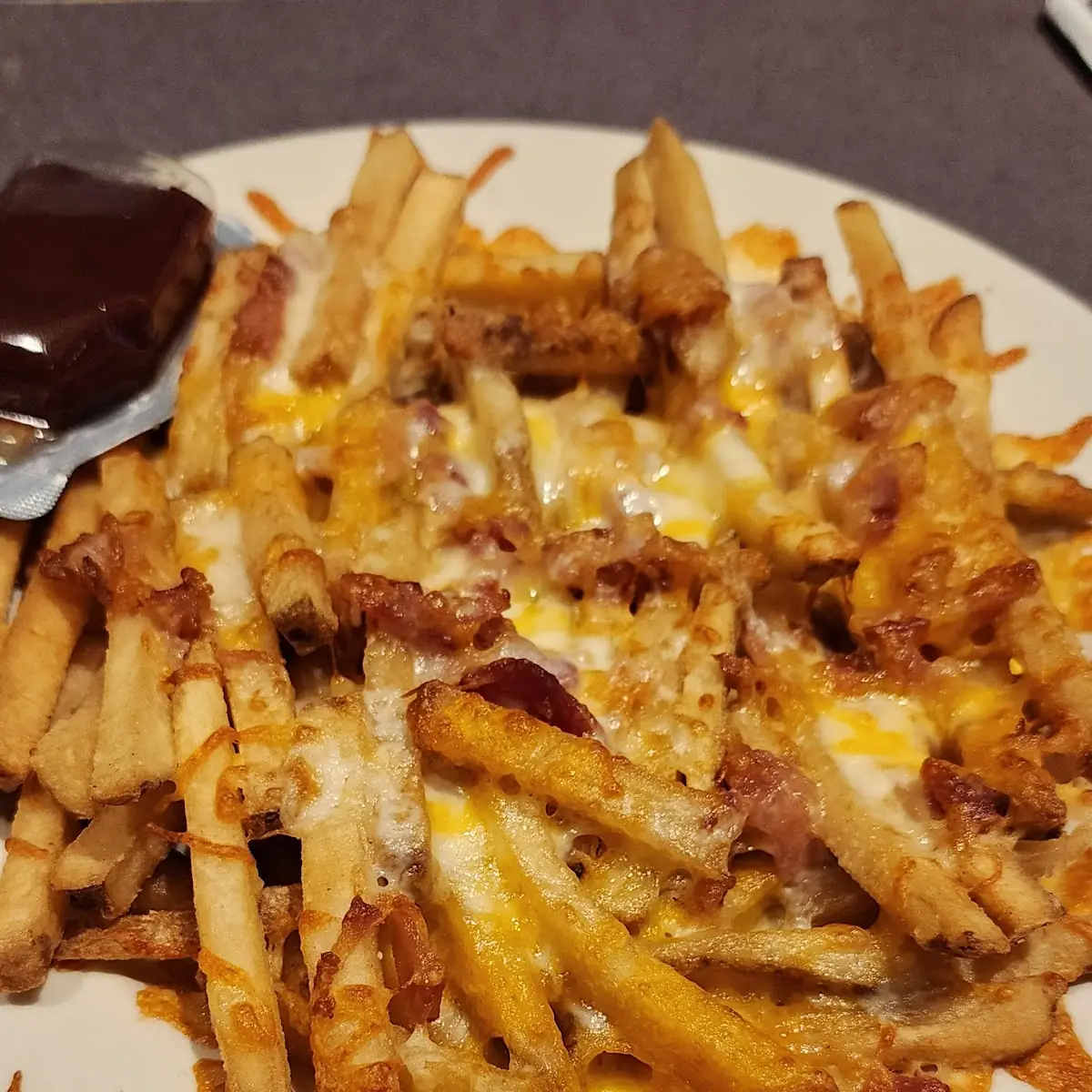 Fries with Mozzarella Cheese and Bacon