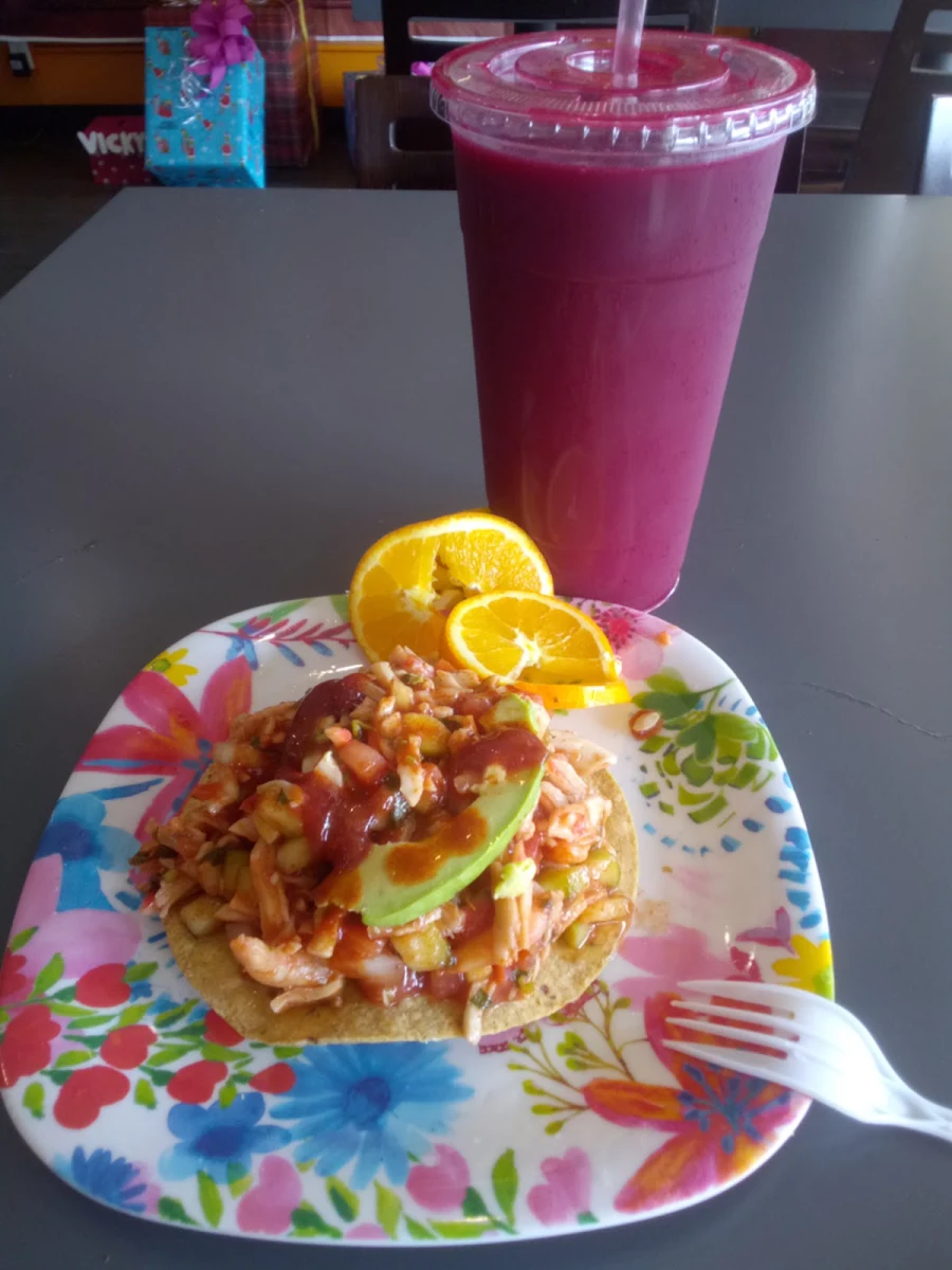 Vampiro with Ceviche Tostada