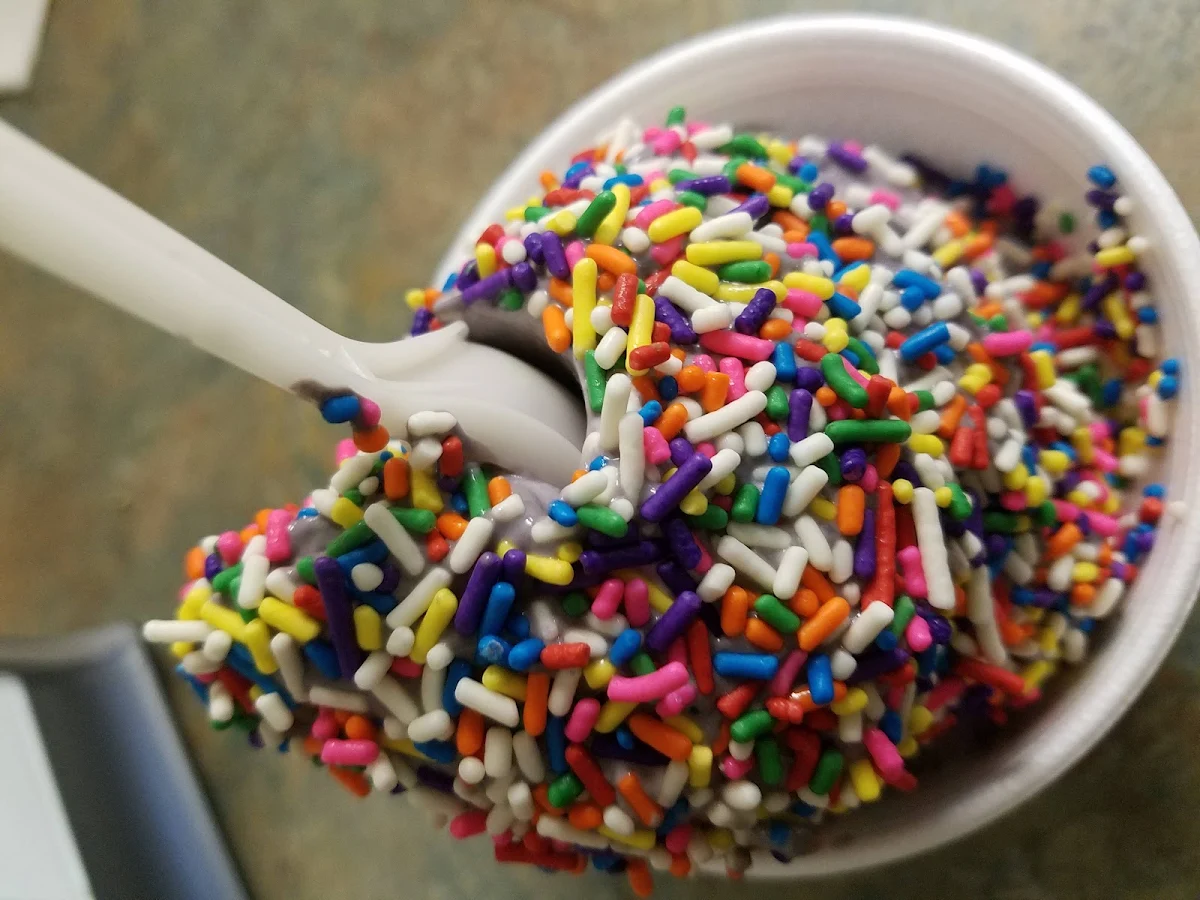 Vanilla and Chocolate Swirl with Rainbow Sprinkles