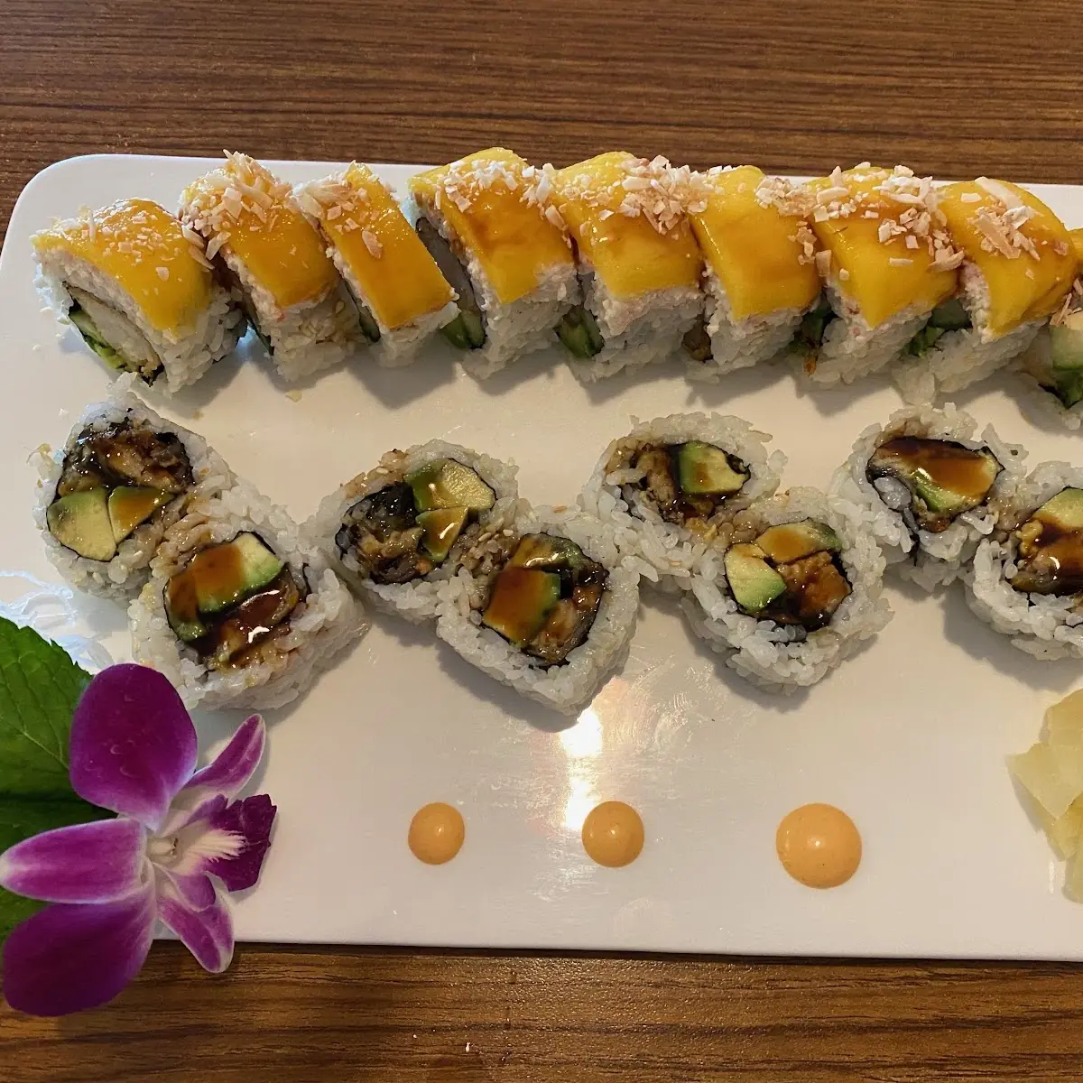 Assorted Sushi Rolls with Sauce