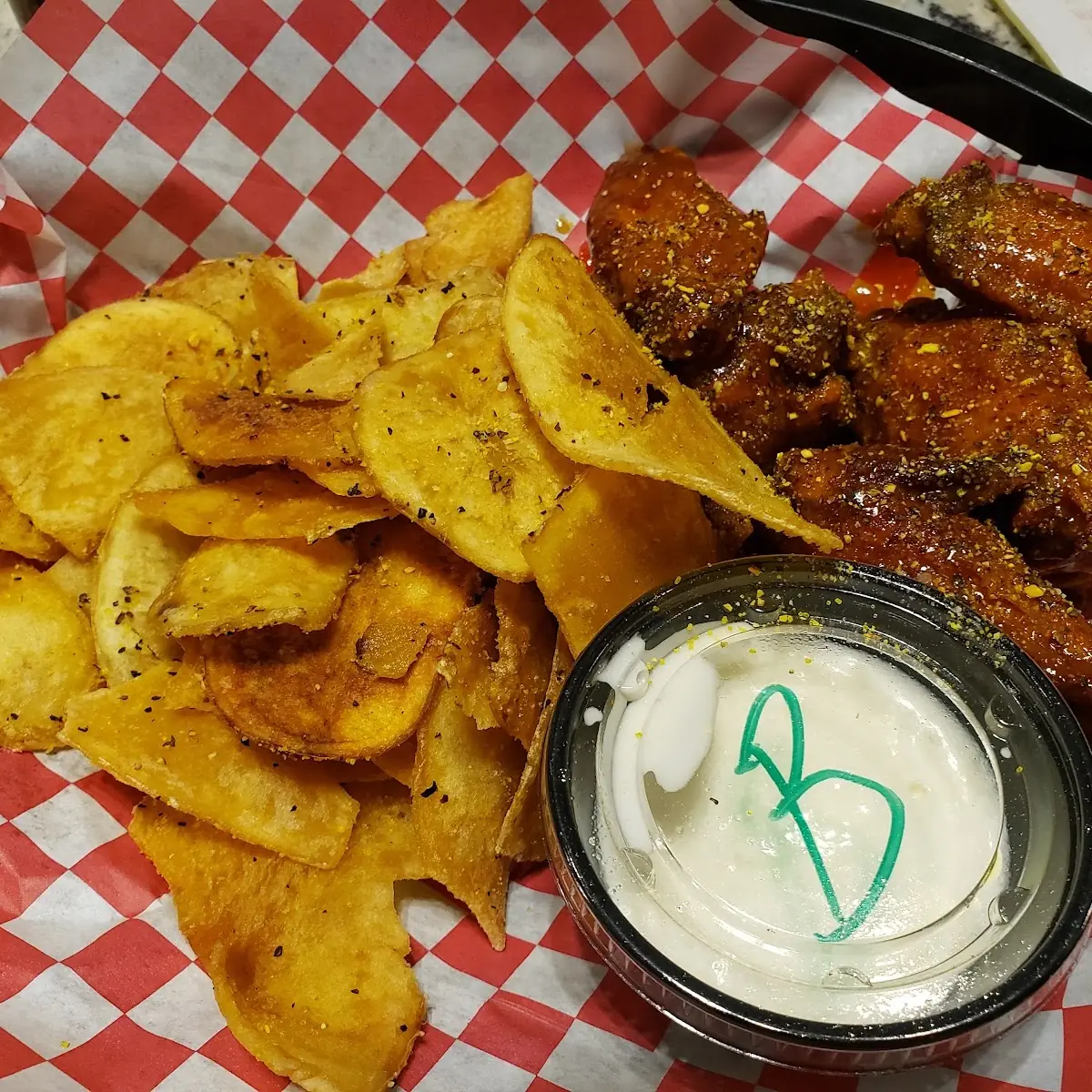 Lemon Pepper Teriyaki Wings and Wing Chips