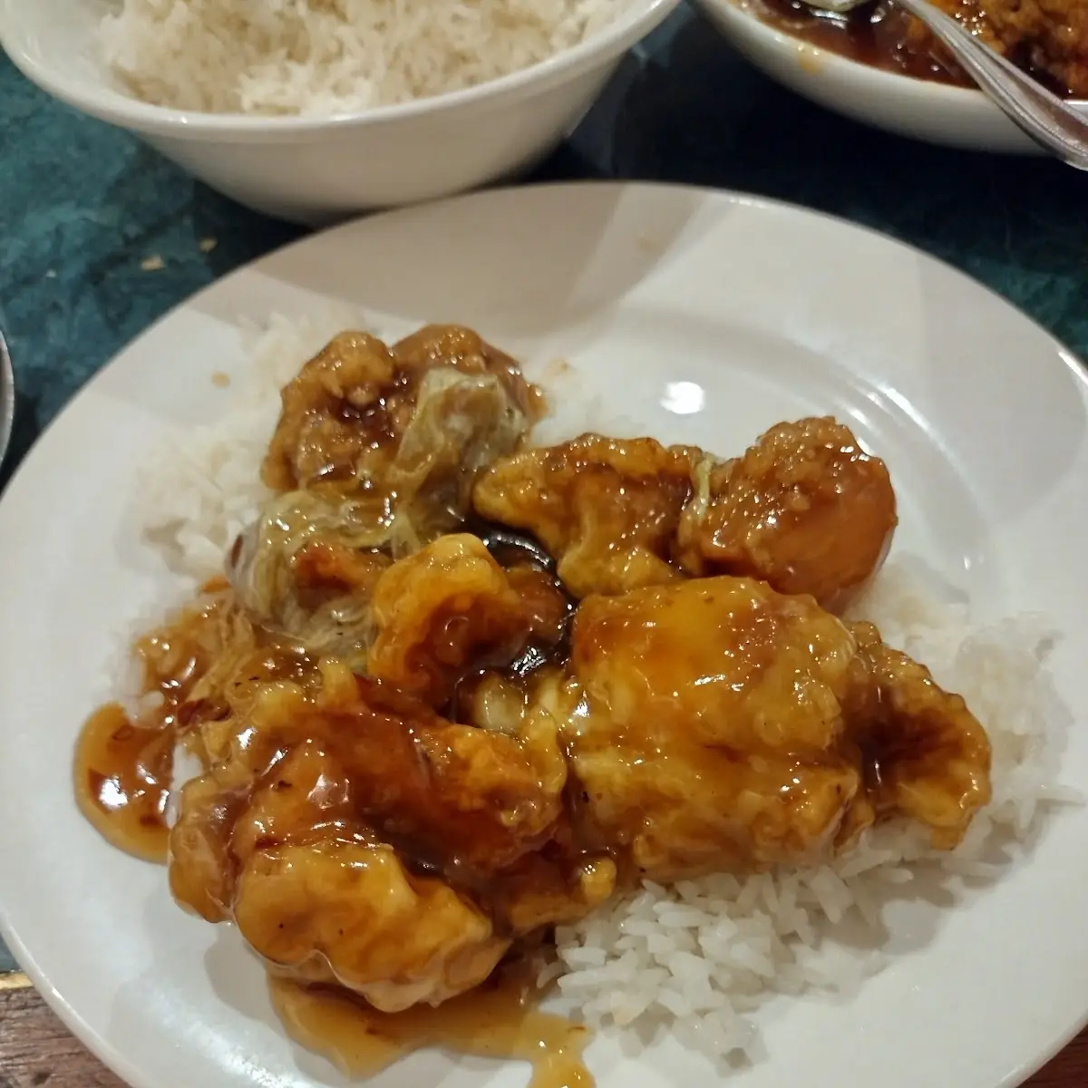 General TSO's Chicken on White Rice