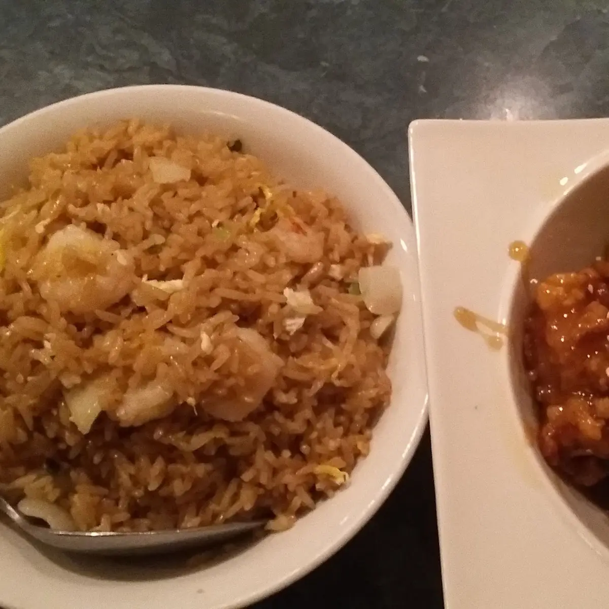 Sesame Chicken Shrimp Fried Rice