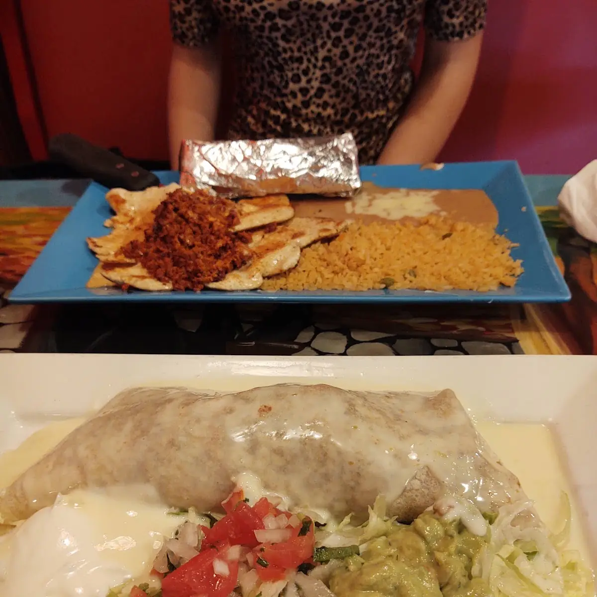 Burrito Texano and Chori Pollo