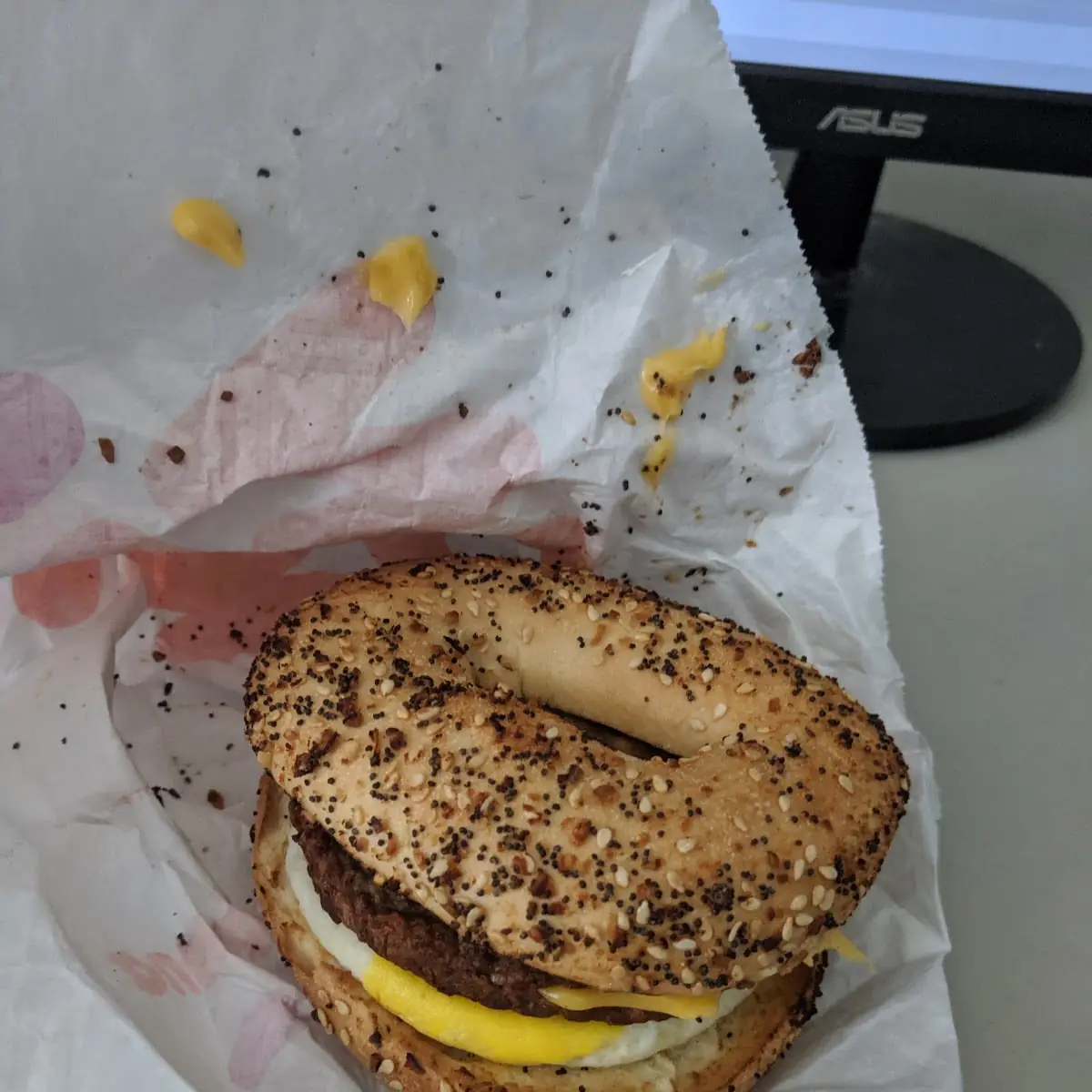 Double Sausage Egg and Cheese Bagels