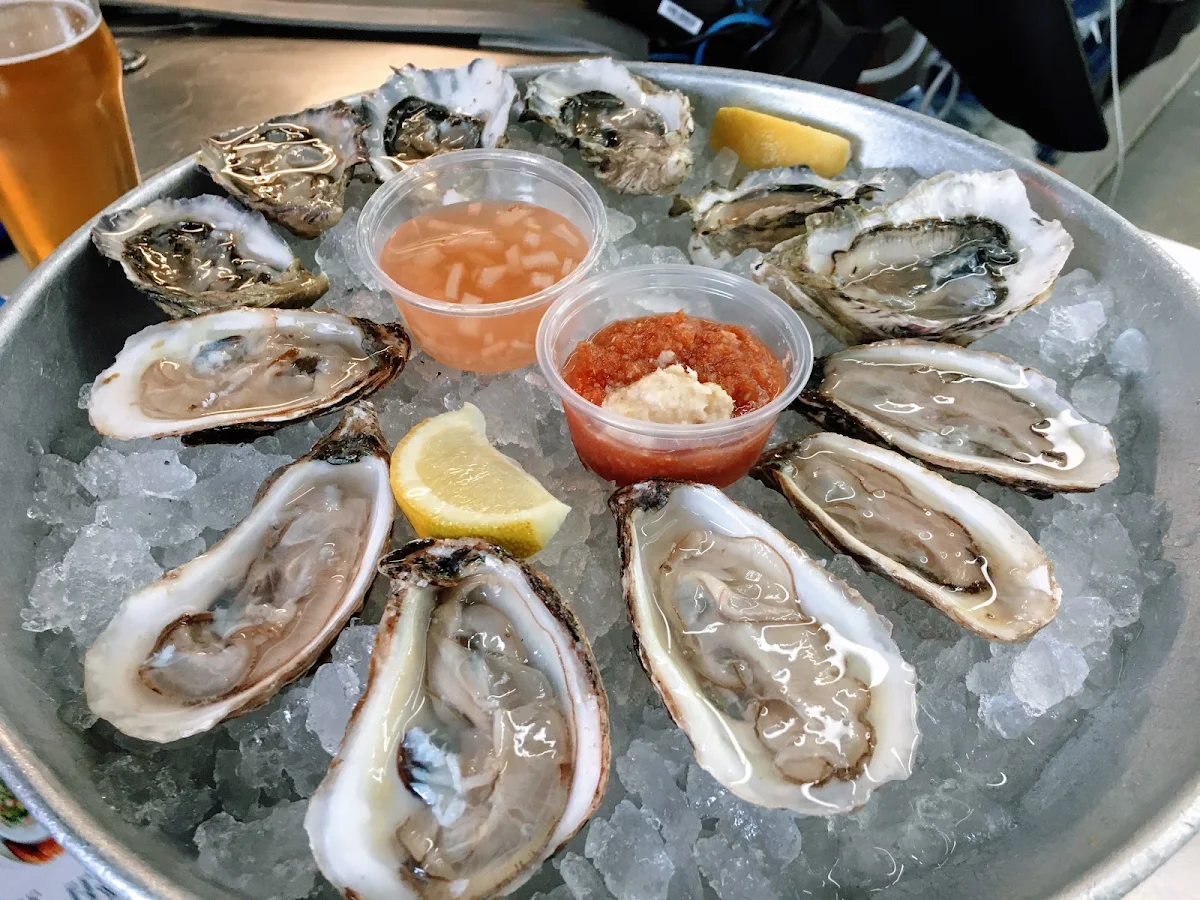Fresh Oysters and Shrimp Cocktail