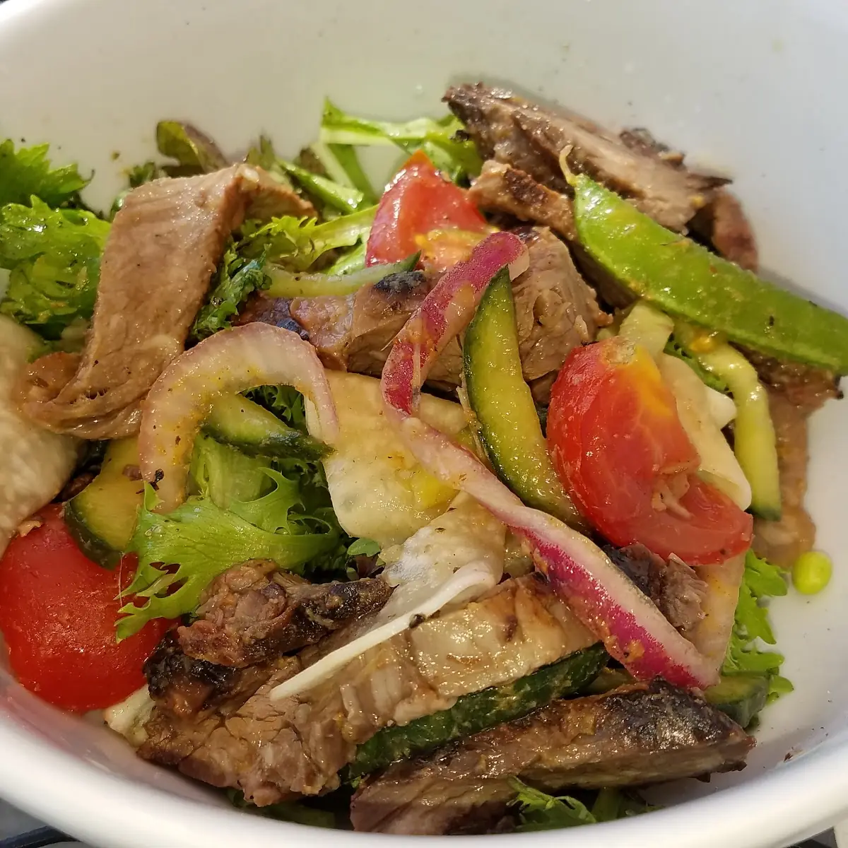 Lemon Grass and Ginger Marinated Grilled Steak Salad