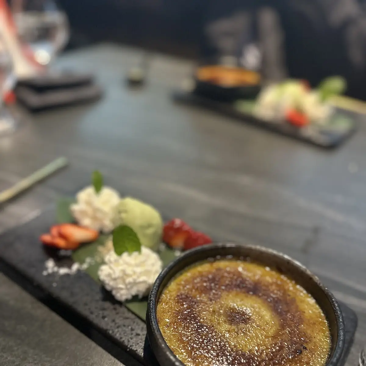 Creme Brulee and Matcha Ice Cream