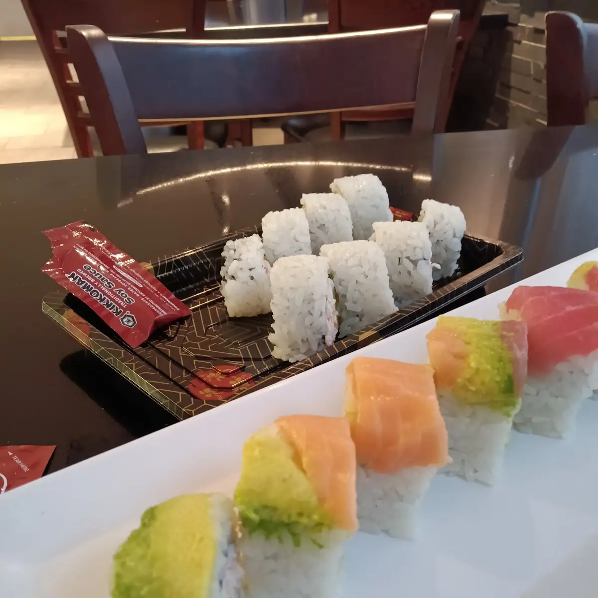 Rainbow Roll and California Roll