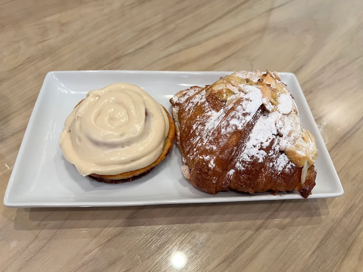 Sourdough Cinnamon Roll and Almond Croissant