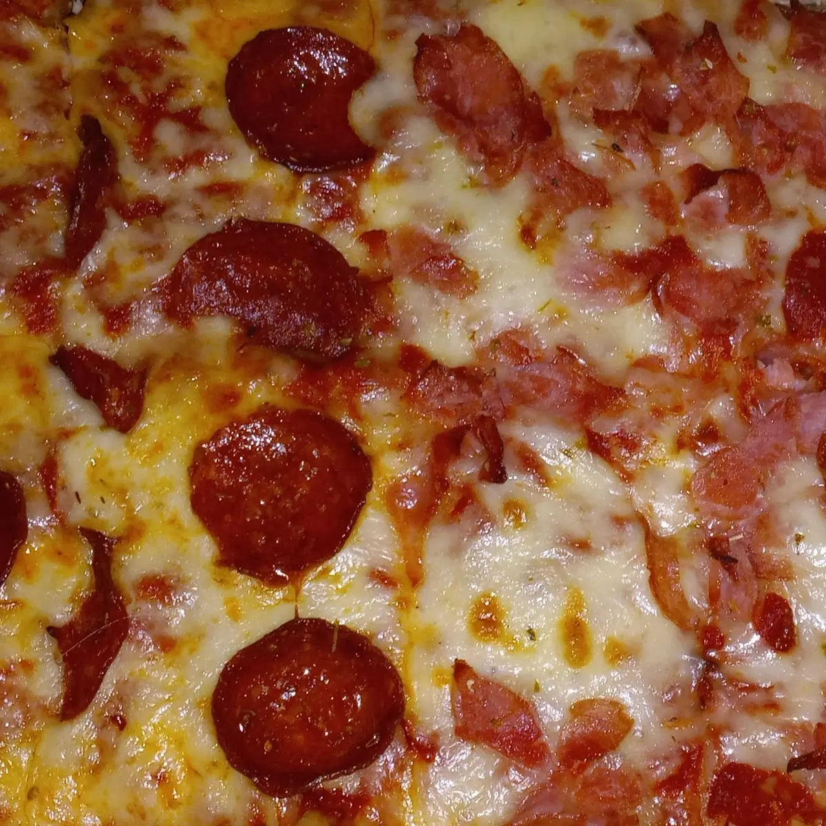 Half Ham Half Pepperoni Pizza