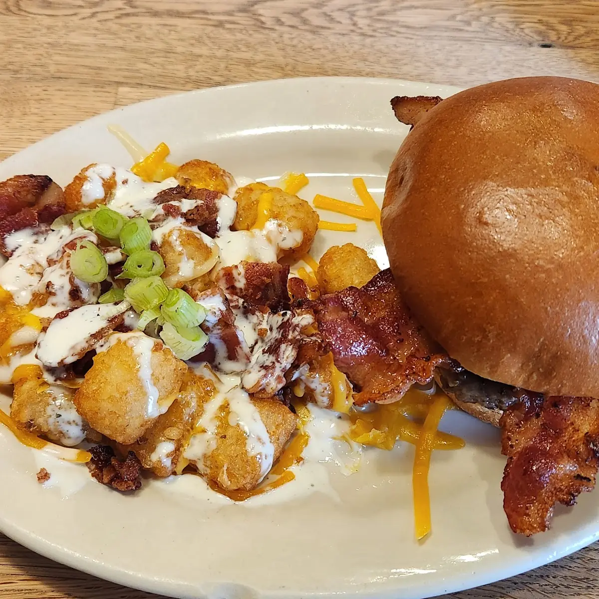 Bacon Cheeseburger and Loaded Tater Tots
