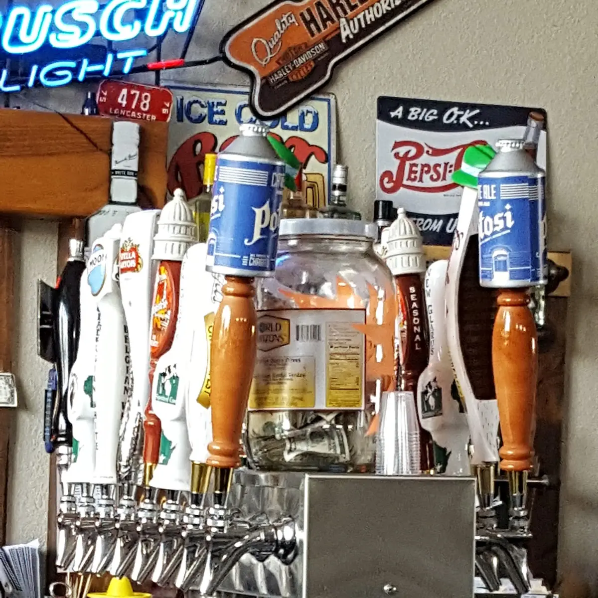 Several Craft Beers on Tap