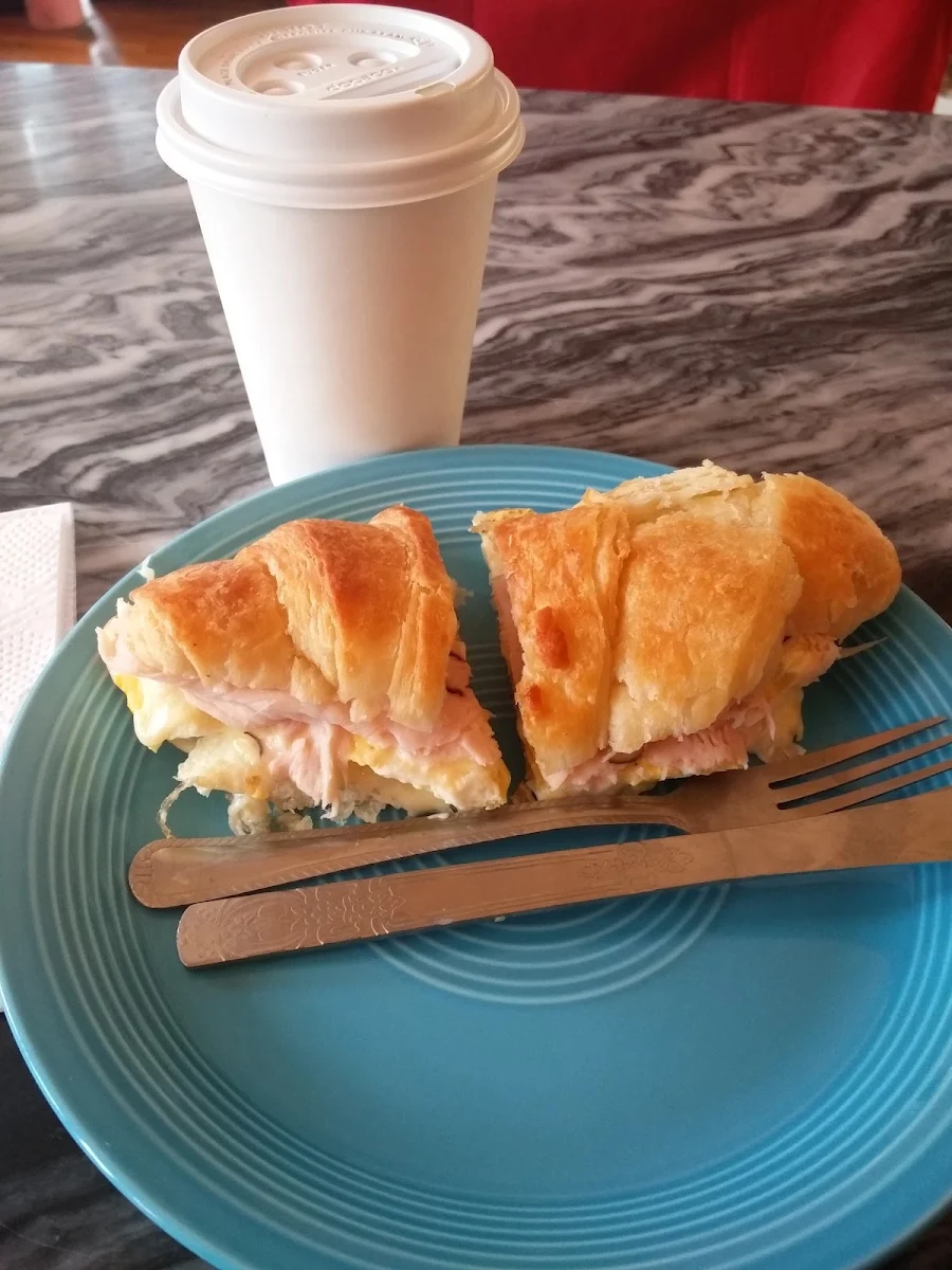 Egg and Cheese Croissant with Turkey
