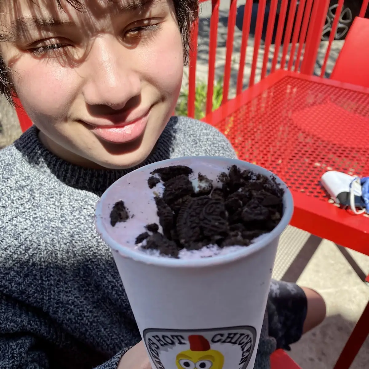 Strawberry Milkshake with Oreo Bits