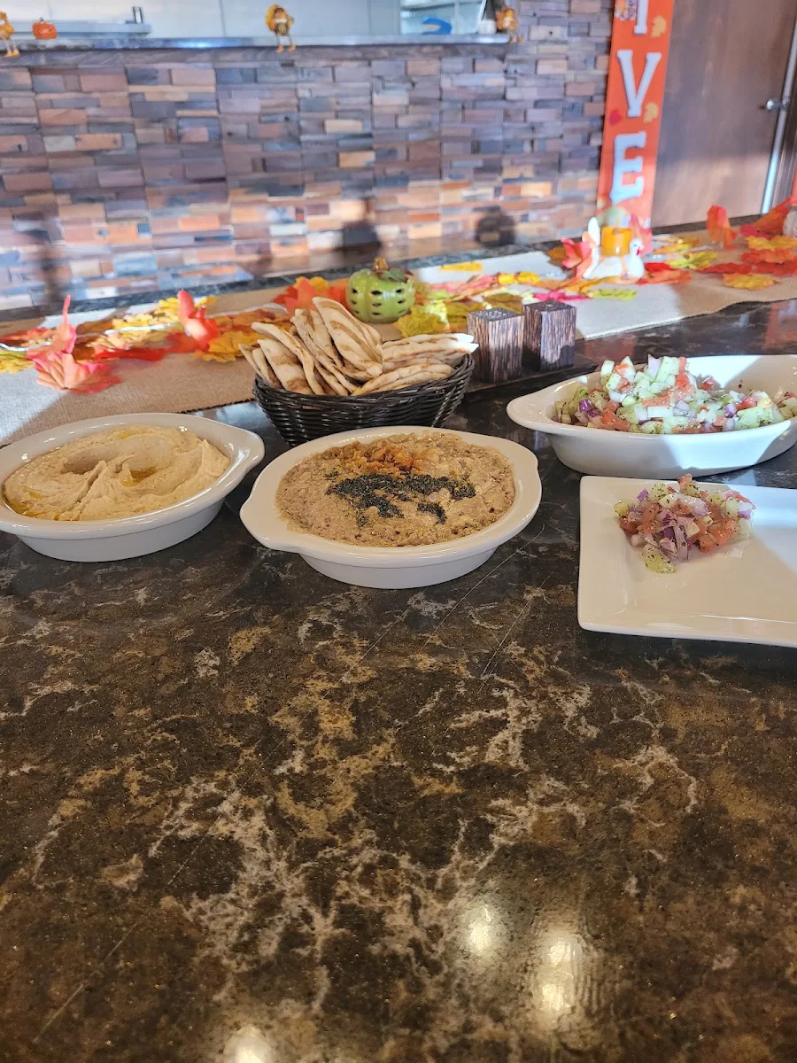Beef Barg Salad and Hummus