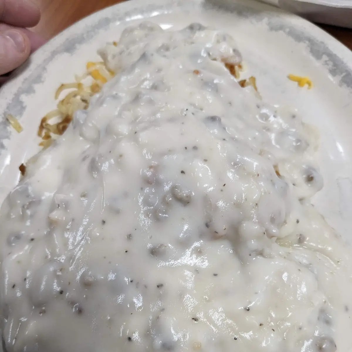 Hash Browns with Gravy on Top