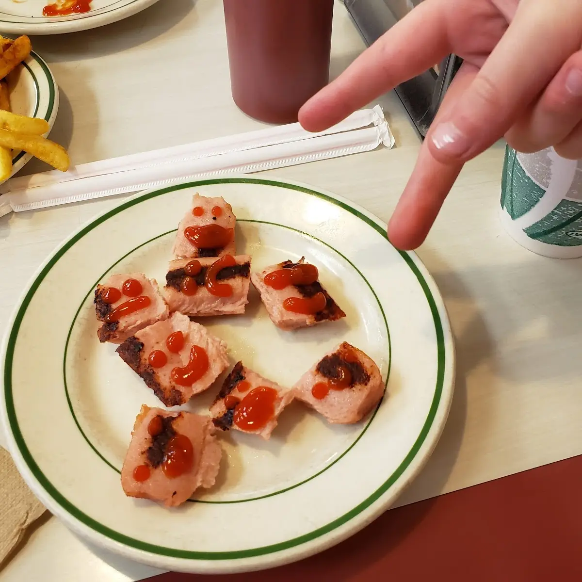 Skinless Bunless Hot Dog with Fries