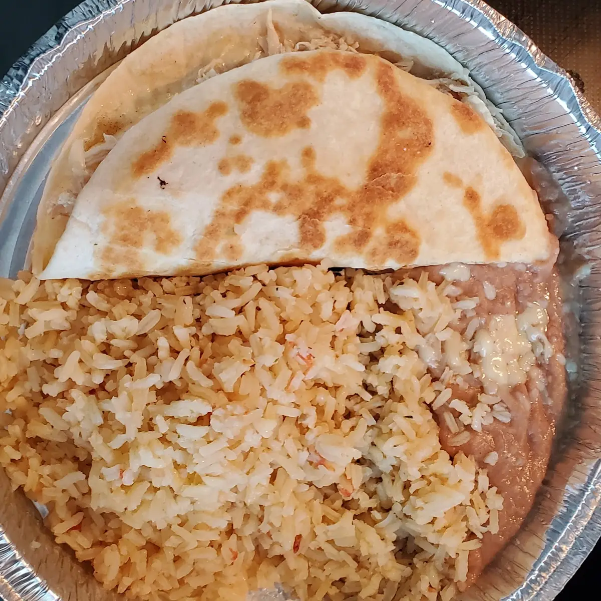 Quesadilla and Rice