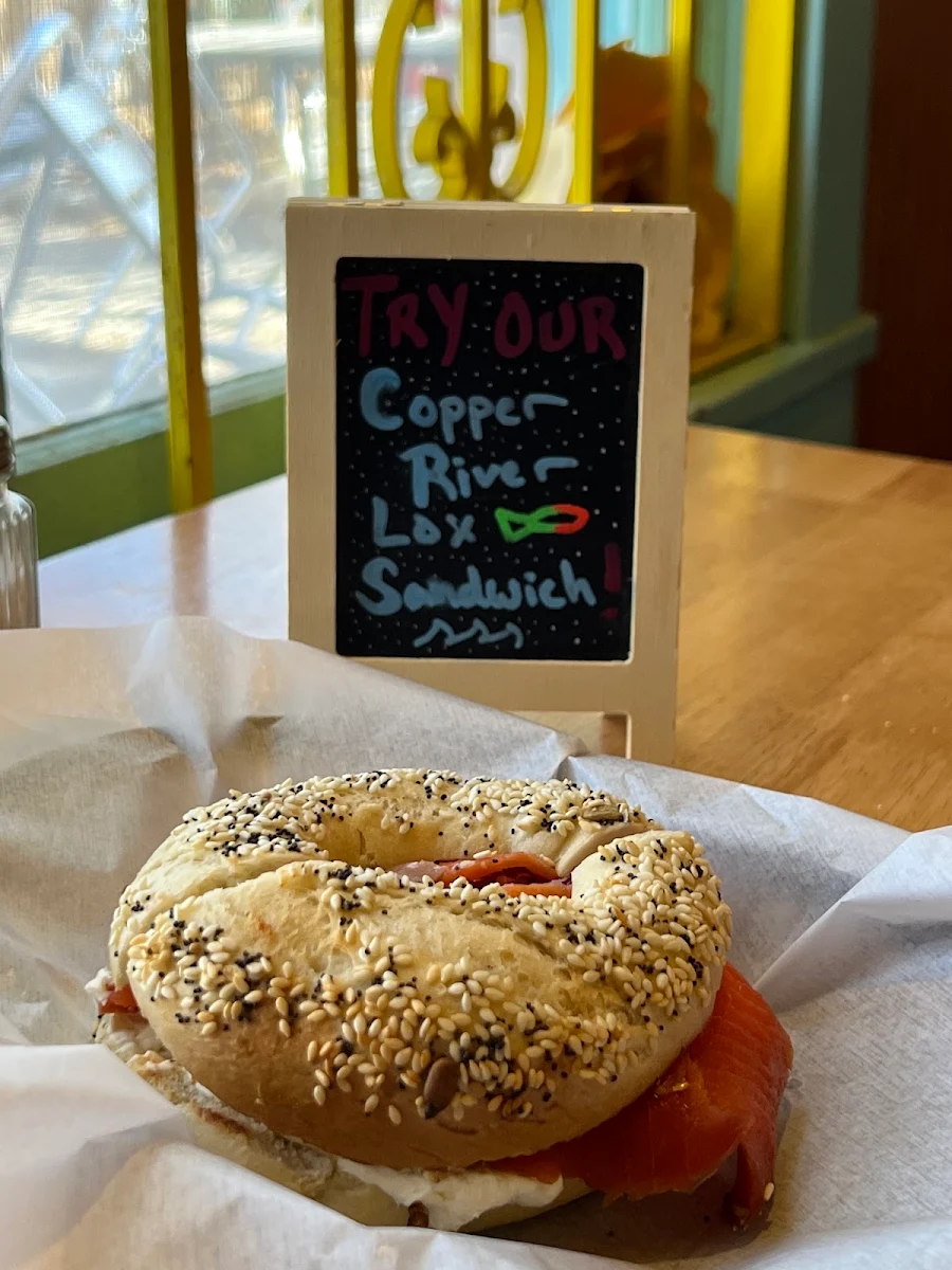 Sesame Bagel with Smoked Salmon