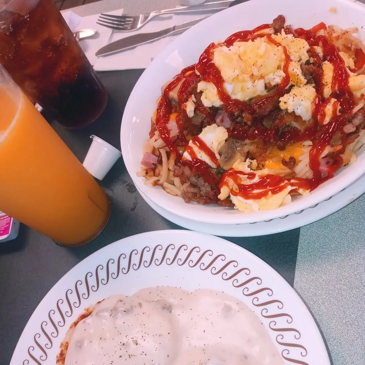 Biscuits and Gravy and Loaded Hash