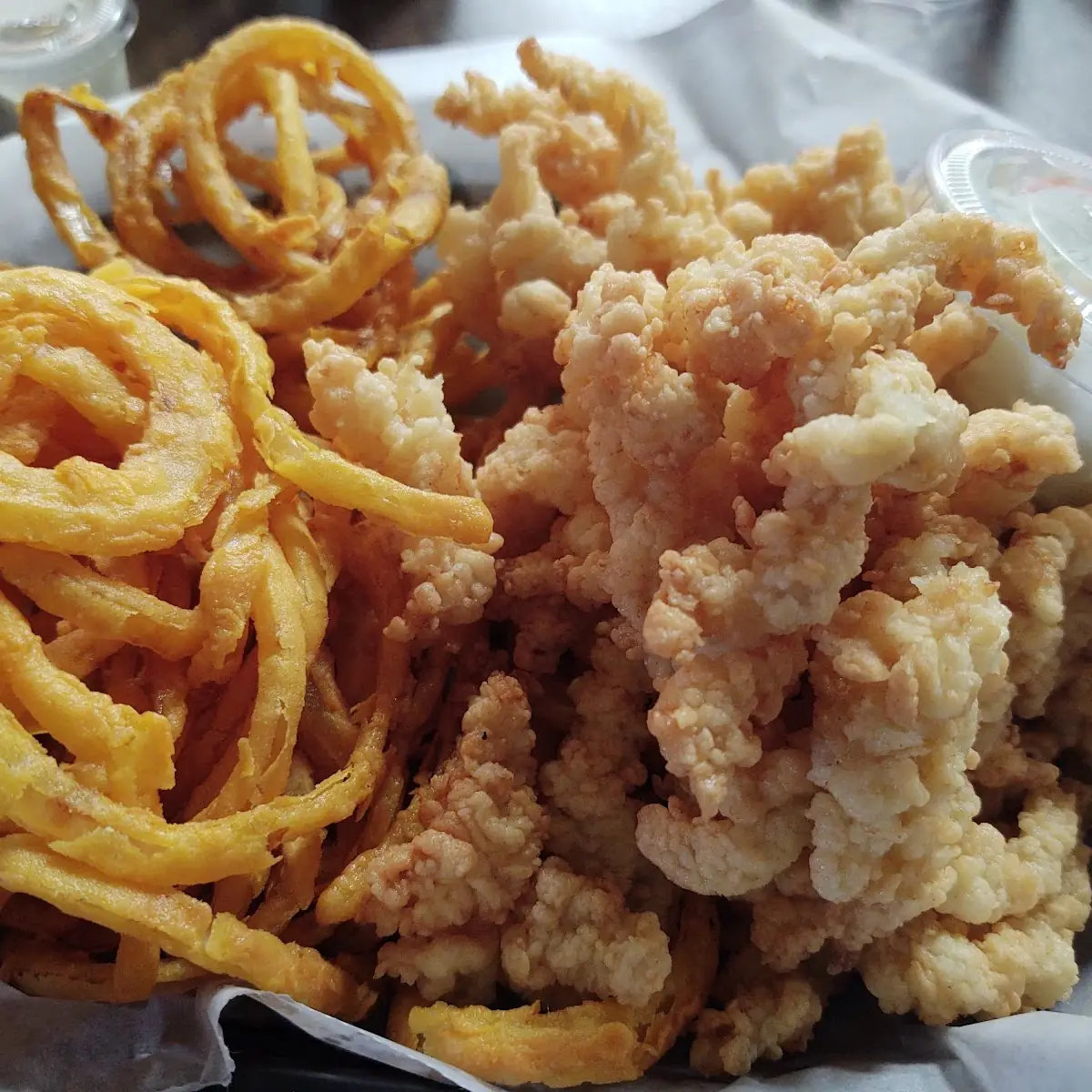 Clam Strips with Rings and Slaw Platter