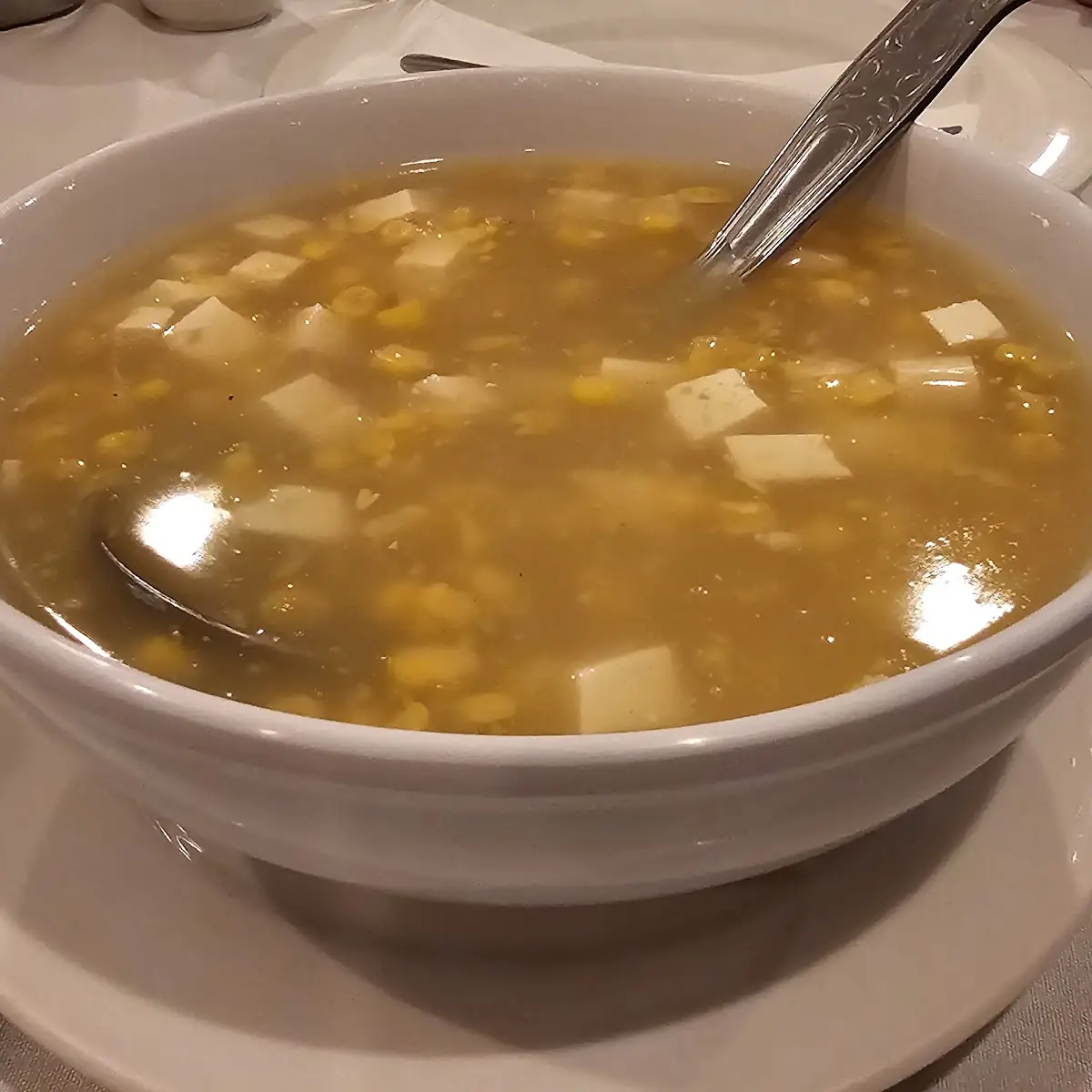 Sweet Corn Tofu Soup