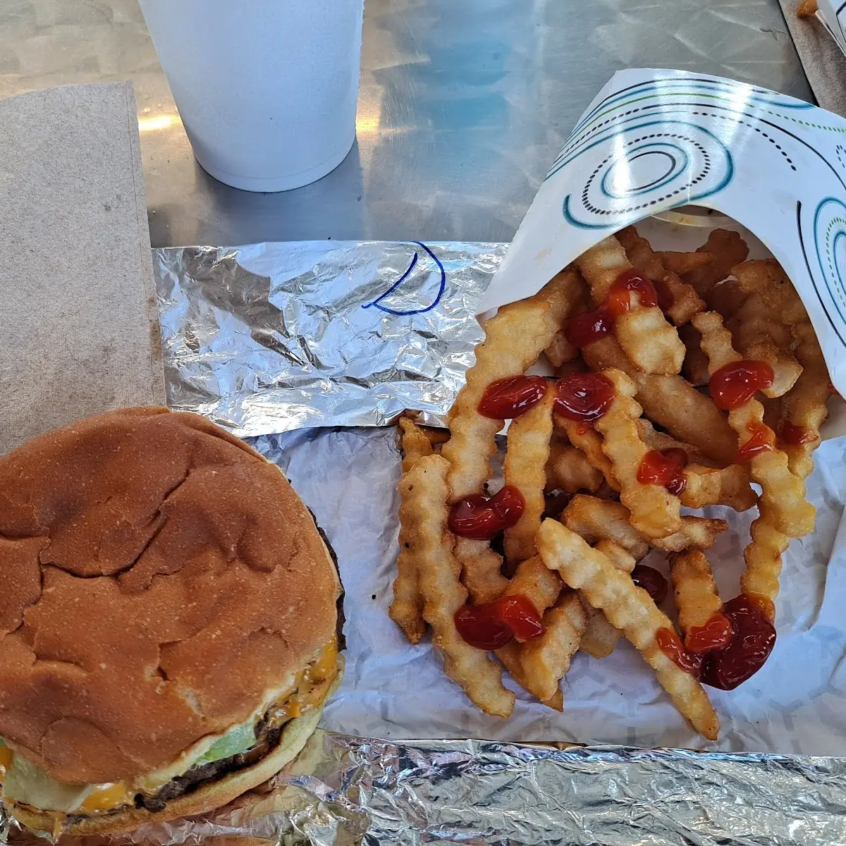 Cheese Burger with Fries