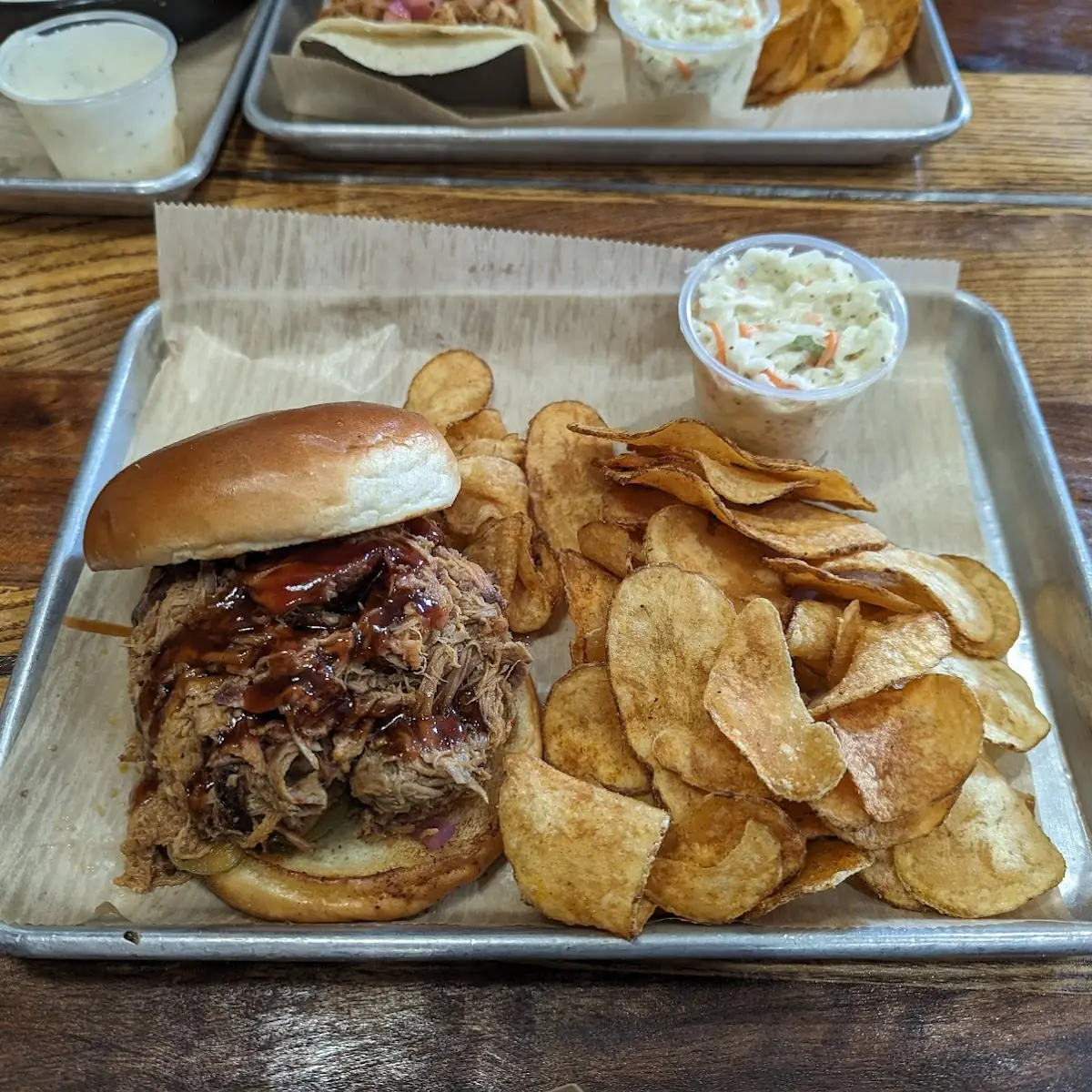 Pulled Pork Sandwich with Extra Bun and Lobster Bisque
