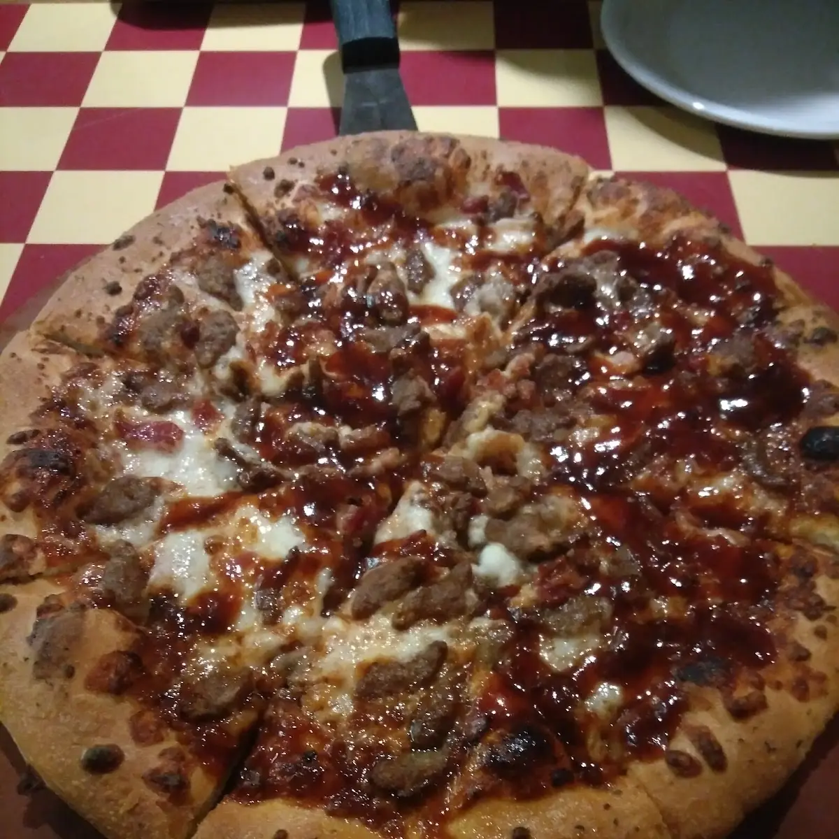 Barbecue Meatball Parmesan Pizza