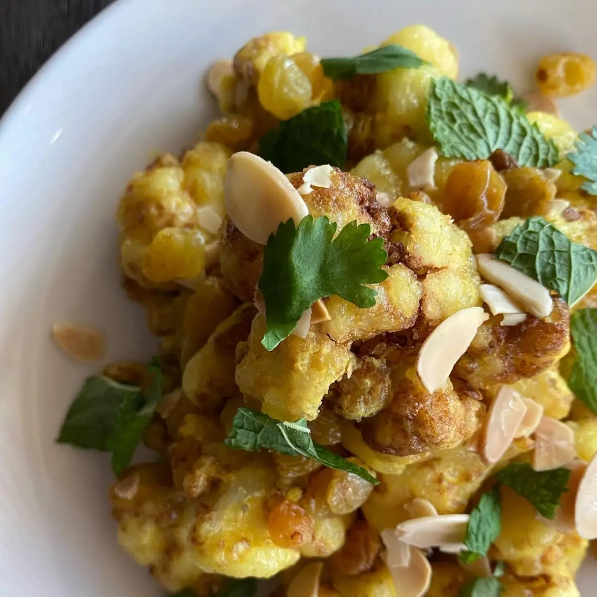 Fried Cauliflower Harissa Lime Cilantro Yogurt