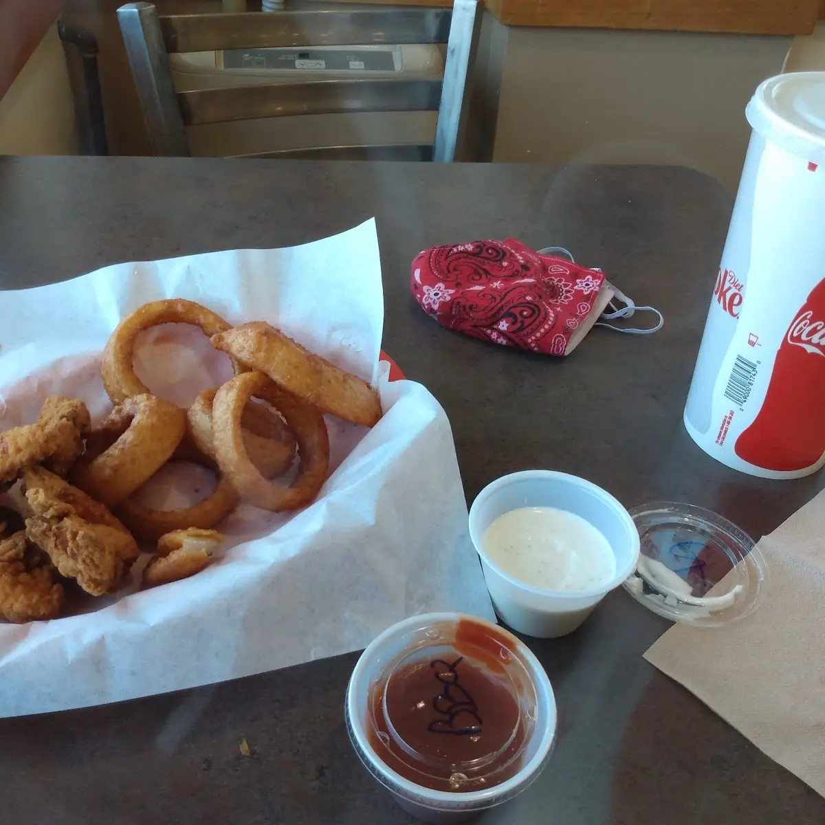 Chicken Strips and Onion Rings