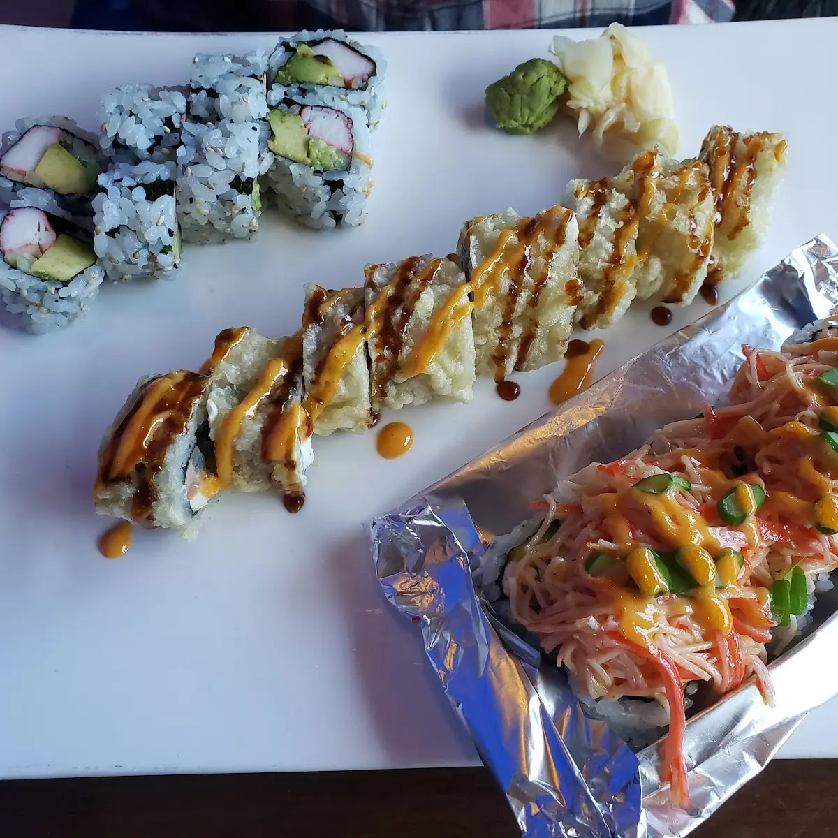 Eel and Avacado Roll Salmon Sushi Rainbow Roll