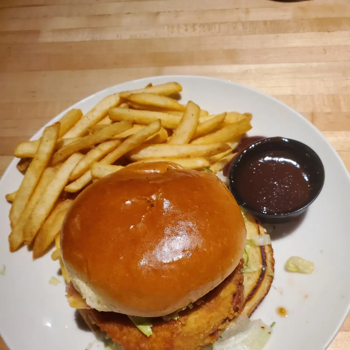 Chicken & Bacon Burger and Fries