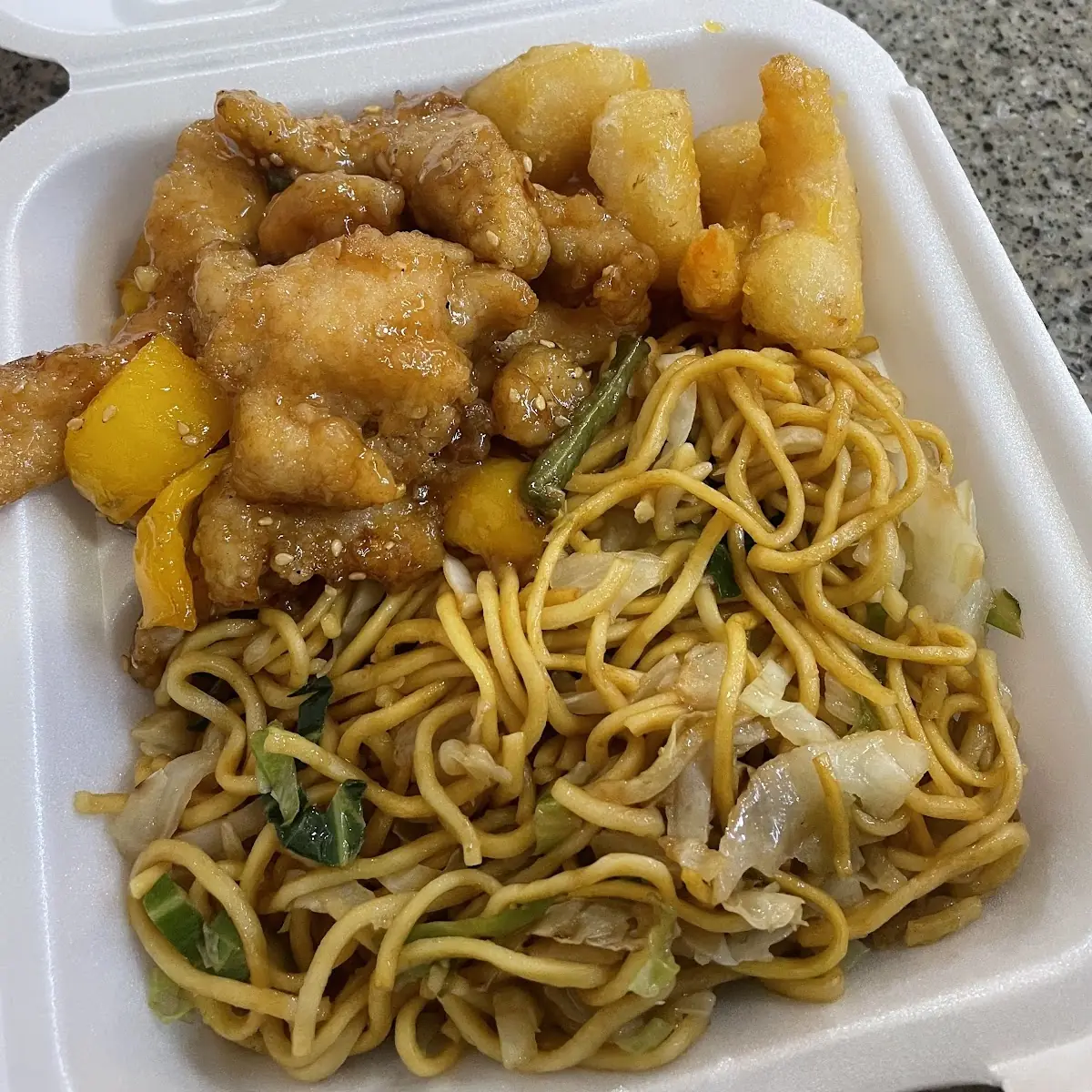 Beijing Beef Orange Chicken Chow Mein