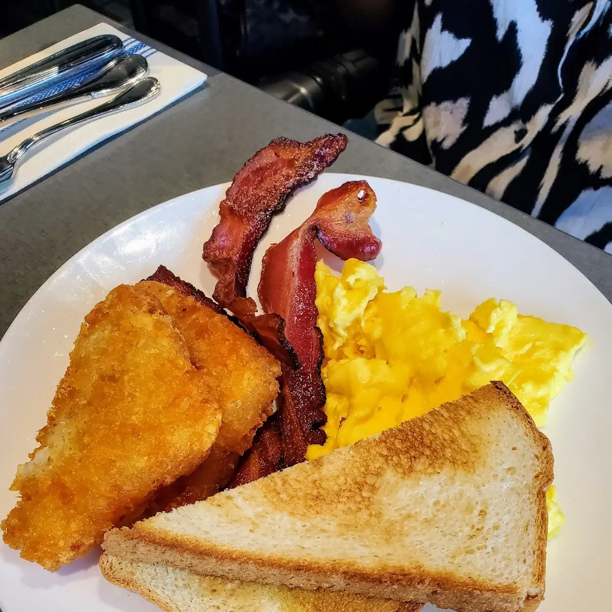 Scrambled Eggs Bacon Hash Browns