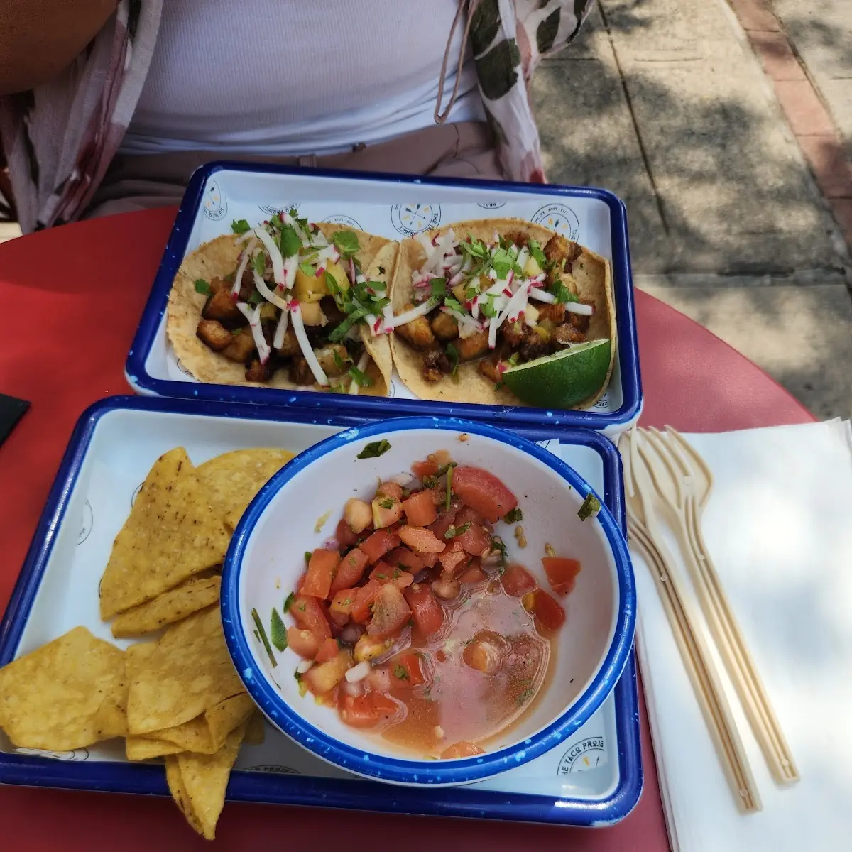 Pork Belly Tacos and Chips Salsa
