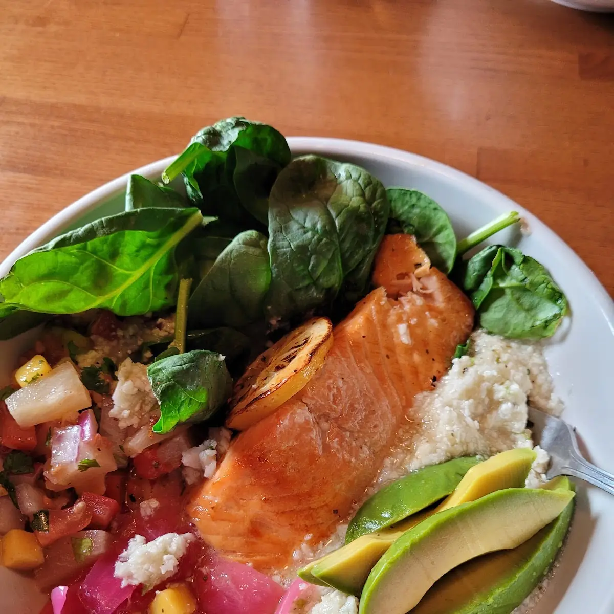 Cauliflower Rice Salmon Bowl