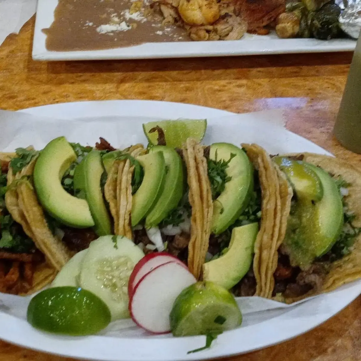 Steak Tacos Carne Asada with Avocado Slices