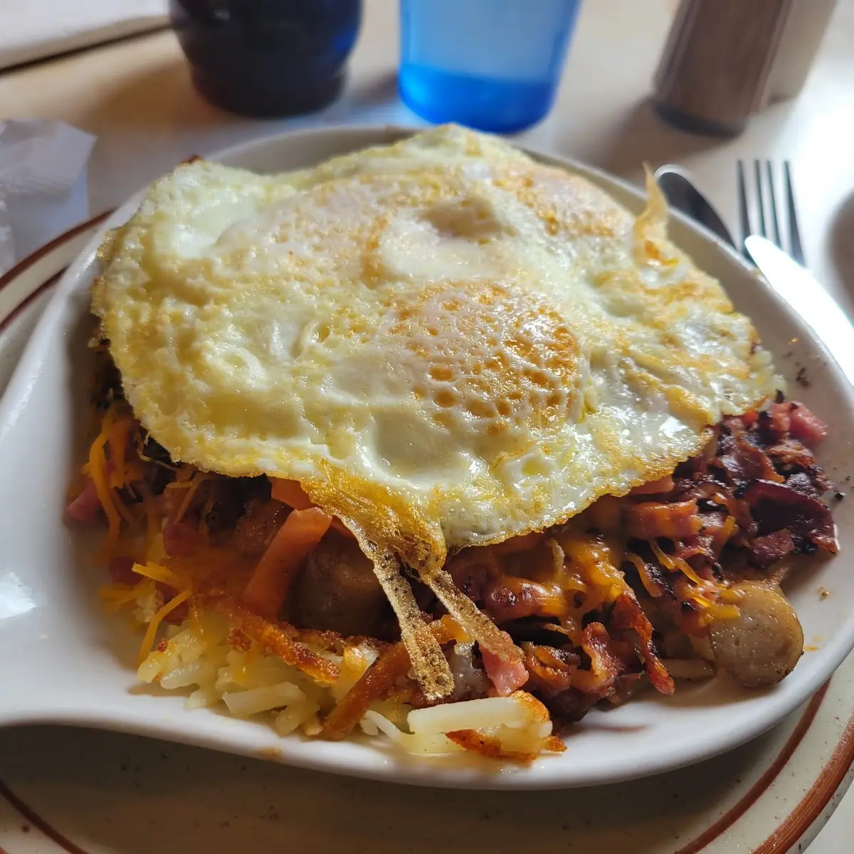 Corned Beef Hash with Two Eggs