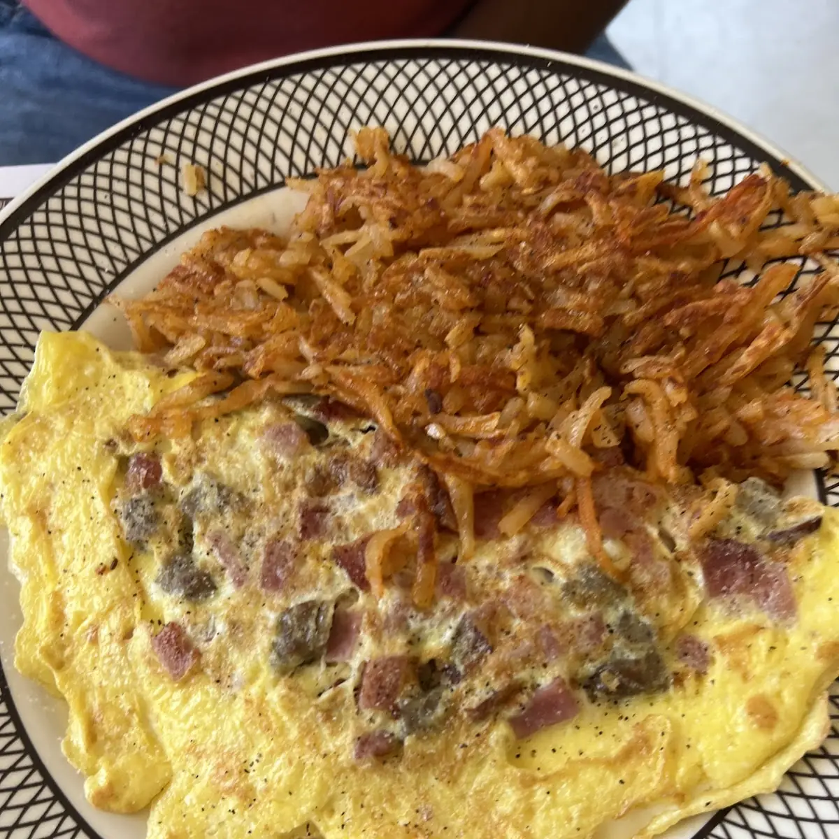 Ham Omelet with Hash Browns