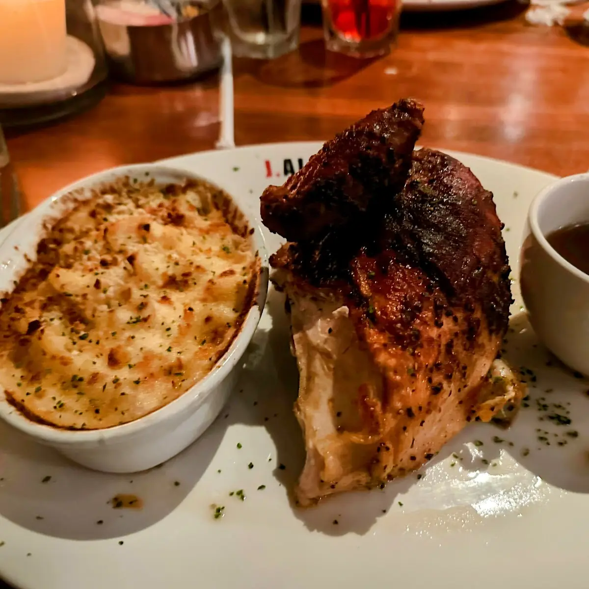 Half Herb Roasted Chicken with Mac and Cheese