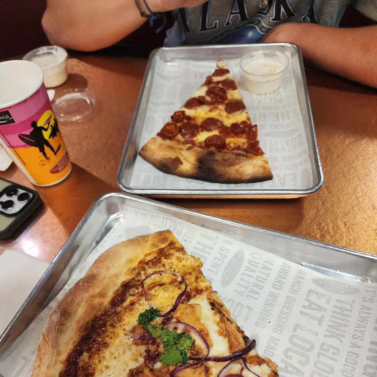 BBQ Chicken Pizza and Pepperoni Pizza Slice
